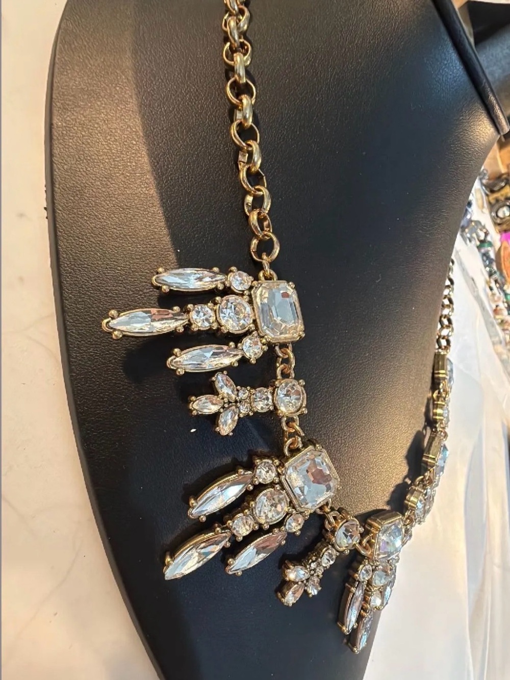 Iman Gold Statement Necklace nwt 20” + 2” - Picture 2 of 8